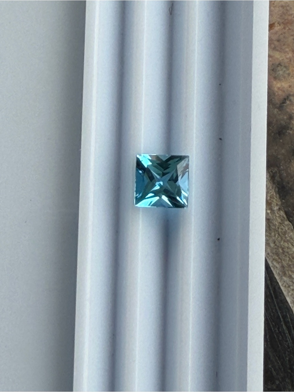 Square Blue Topaz-Cut Gemstone 1.98 carats